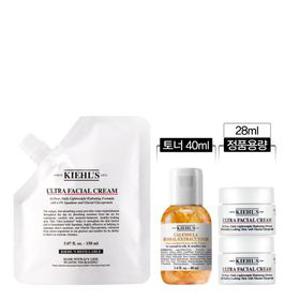 [6] 키엘 수분 장벽 크림 리필 파우치 150ml 세트 (+28ml 정품용량, 토너 40ml)