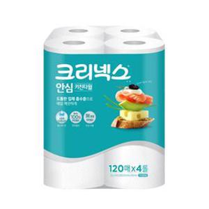 크리넥스 안심 클래식 키친타올 2겹 120매x4롤