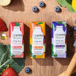 상하 유기농주스 3종 사과오렌지케일/사과딸기케일/사과블루베리케일 125mL 24팩