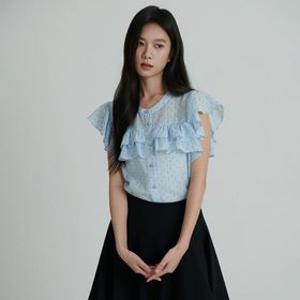 러블리 도트 프릴 쉬폰 블라우스_2컬러 O262T216