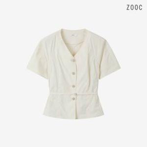 [ZOOC] 제천 벨티드 브이넥 블라우스 CR_V262PSC934