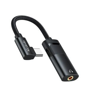 90도 듀얼젠더 3.5mm AUX 오디오+C타입 충전