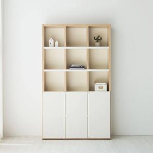 키큰 5단 오픈선반 도어수납 북유럽 책장(120cm 3색) LP 서재 거실 아파트