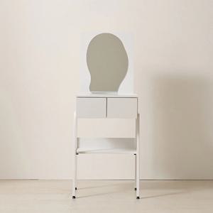 유니크 슬림거울 콘솔 2서랍 미니 화장대(48cm 2색) 럭셔리 모던 선반 여성