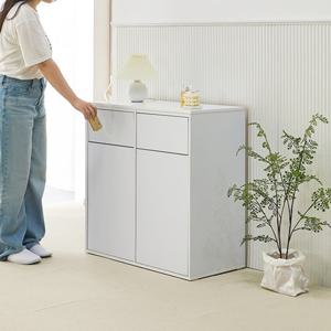 히든클린 미니멀 2칸 분리수거함 휴지통 수납장(80cm) 정리 다이닝룸 그릇
