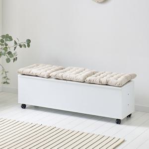 미니멀 낮은안정감 바퀴형 벙커수납장(120cm) 의자 용 거실 식탁 밴치 현관