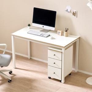 감성 자작엣지 심플 화이트 스틸 컴퓨터 책상 1200 / 개인용 거실용 DESK