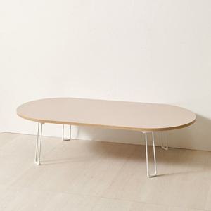 미니멀 파스텔 오벌 접이식 좌식 테이블(120cm 6색) 원룸 남학생 컴퓨터
