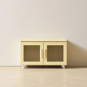 전선홀있는 파스텔무드 유리도어 원룸 거실장(80cm 2색) 벽걸이TV 클래식