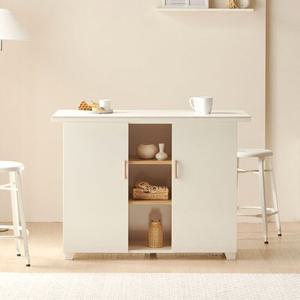 미니키친 세라믹탑 중앙오픈 수납홈바(120cm 2색) 카페 빠 테이블 거실 긴