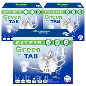 그린탭 올인원 식기세척기 전용세제 12g 30개입 3개(총 90개입)