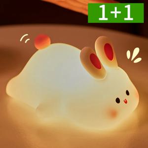 1+1 무드등 LED 조명 무선 충전식 밝기조절 토끼 수면등 침실 무드조명