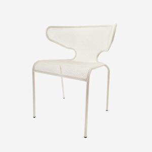 유니크 슬림곡선 메쉬프레임 모던 메탈 암체어(56cm 2색) 테라스 실외 의자