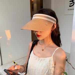 예쁘게 햇빛 자외선 차단 썬캡 라탄 모자 여름 와이드 챙넓은 데일리 모자 여행 캠핑 휴양지