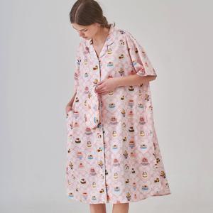 텐셀 모달 베리데이 반팔 패턴 원피스 여성 잠옷