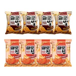 롯데 쌀로별 달고나맛 56g 4개+쌀로칩 김치전맛 75g 4개