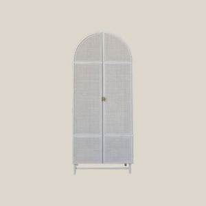 단델리 오크 원목 라탄 캐비닛 앤틱 화이트 옷장