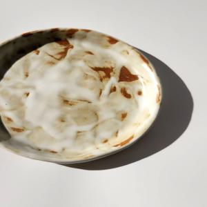 흙빛 번짐 도자기 앞접시 / 디저트 접시 13cm 감성 테이블웨어 홈카페 식기