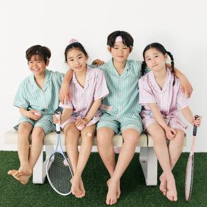 키즈 10종 실크핏 반팔 파자마 간절기 잠옷 상하세트