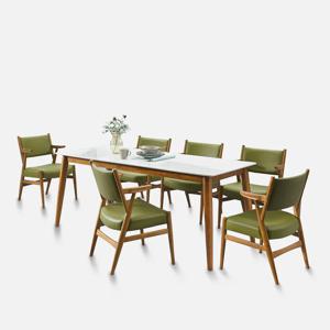 자르뎅 통 세라믹 6인 원목식탁세트