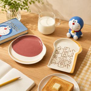 도라에몽 암기빵 접시 세트 브런치 식기 홈카페 그릇 베이커리 빵 플레이트