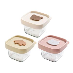 주니 이유식 보관 밀폐 용기 3종 세트 유아 아기 유리 공병 간식통 150ml