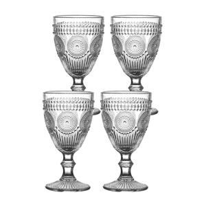2P세트 빈티지 투명 고블렛잔 크리스탈잔 350ml 홈카페 유리컵 와인잔 샴페인잔 홈파티