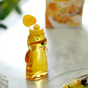새지않는 거꾸로 플라스틱 양념통 캠핑 시럽 오일 꿀 소스통_곰돌이 소 180ml