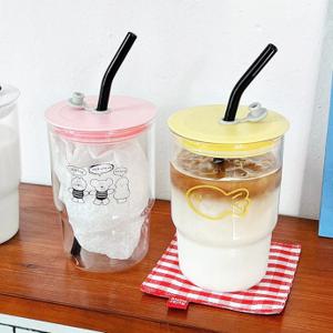 550ml 빨대 유리텀블러 리유저블컵
