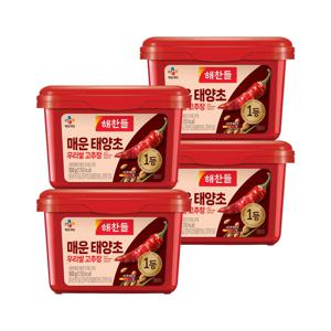 해찬들 100% 우리쌀로 만든 태양초 매운 고추장 500g x4개