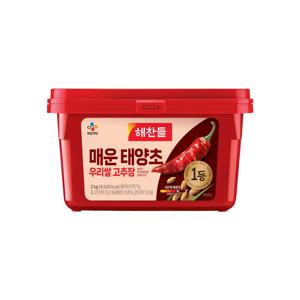 해찬들 100% 우리쌀로 만든 태양초 매운 고추장 2kg x1개