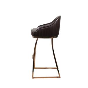 모던 다크브라운 쉘 등받이 골드프레임 높은 바체어 / BARCHAIR 고급 카페