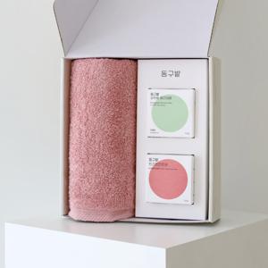 헤스티지 180g 호텔수건 1P+동구밭 헤어케어 선물세트 (중건성 샴푸바+트리트먼트바)