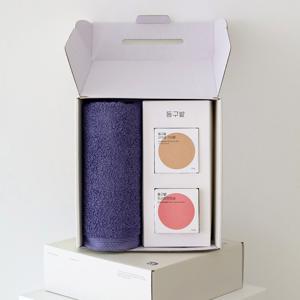 테일러 호텔수건 160g 1P+동구밭 헤어케어 선물세트 (지성용 샴푸바+트리트먼트바)