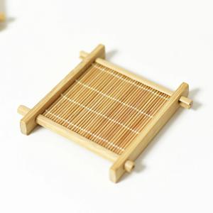 대나무 컵받침 우드 티코스터 떡 화과자 찾잔 샷잔받침 8cm