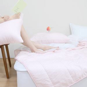 코튼캔디 국내생산 듀라론 냉감 세미 스트라이프 여름이불 패드세트 SS/Q 3colors