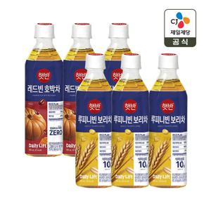 햇반 루피니빈 보리차 500ml x3개+레드빈 호박차 500ml x3개