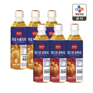 햇반 레드빈 호박차 500ml x3개+파로 누룽지차 500ml x3개