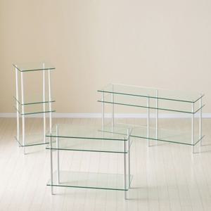 스틸기둥 포인트 감각디자인 3단 강화유리 거실장(120cm 4색) 대 모던 TV대
