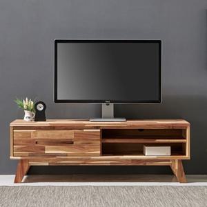 견고한 아카시아 원목 반오픈 TV다이 거실장 1200 앤틱 북유럽풍 포인트 AV