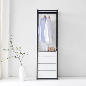 강화유리 시계 장식장 3단서랍 키큰 슬림 행거(60cm 4색) 자취 여성 정장