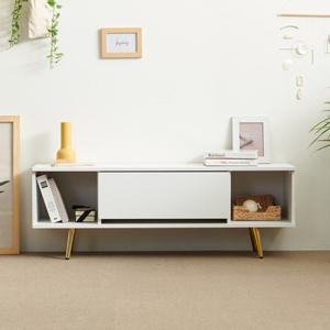 디자인 화이트 철제다리 미니 서랍 거실장(118cm 5색) 다이 수납장 AV 엔틱
