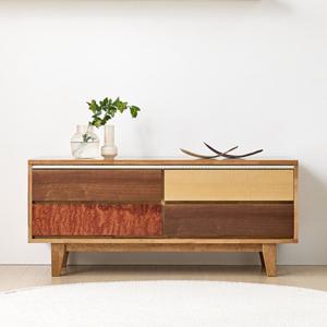 노르딕 유니크컬러 고무나무원목 4서랍 거실장(120cm) 벽걸이TV 앤틱 예쁜