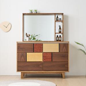 미술관디자인 유니크컬러 고무나무 3단 양서랍장 화장대(120cm) 주니어 1인