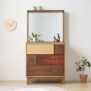 모자이크 원목컬러 디자인 고무나무 3단 서랍장 화장대(80cm) 신혼가구 1인