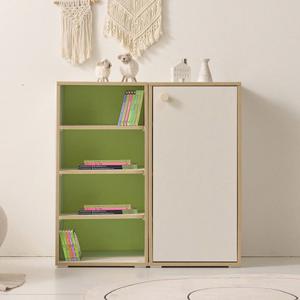 안전한목재높은도어형 수납장+4단 책장 세트(80cm 4색) 낮은 미니