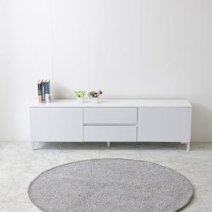 다리까지 올화이트 미니멀 와이드 서랍 거실장(160cm 2색) 엔틱 TV AV장 대