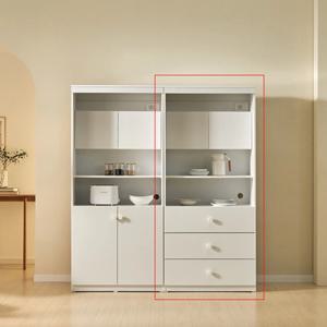 LED무드등 3단서랍형 주방 키큰 상하부 그릇 수납장(80cm 3색) 다용도 부엌
