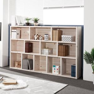 가로세로 비대칭칸막이 3단 12칸 거실 책장(200cm 2색) 디자인 진열장 나무