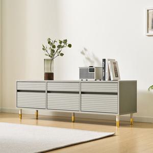 모던 템바보드 디자인 심플 2단 서랍 거실장(150cm) TV 클래식 티비 수납형